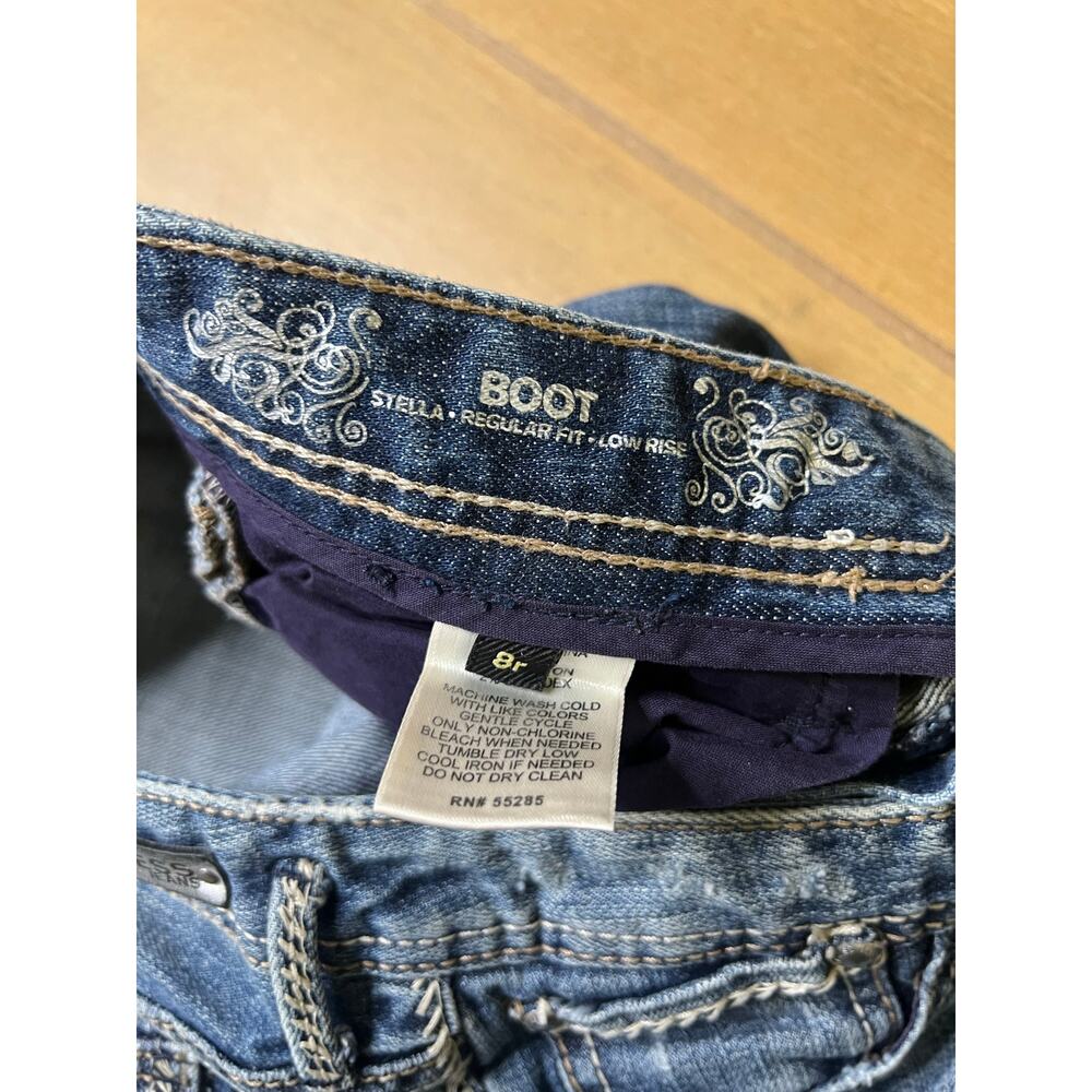 Express Jeans Women’s Sz 8r boot Low rise Distressed Embroidered Y2K 30x31 - Picture 5 of 13